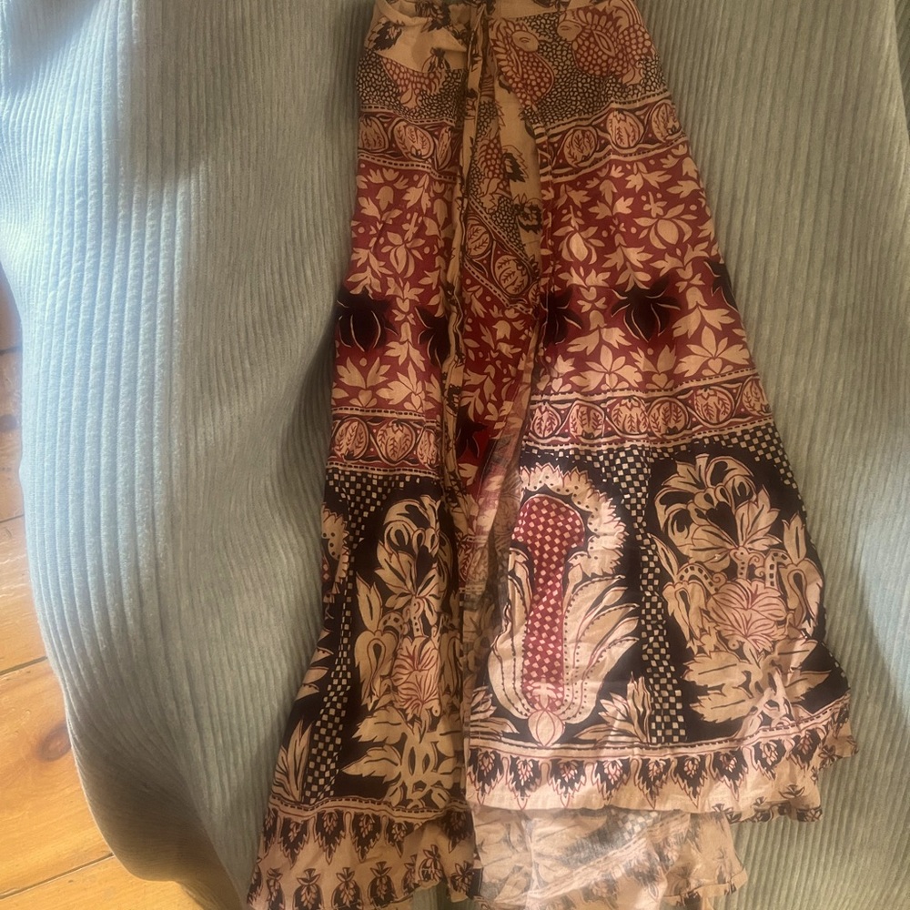 2 vintage Wrap around 60’s 70’s  gauze cotton skirts - Picture 2 of 2